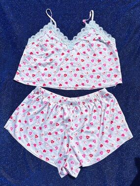 Colsie Love Heart Print Women's Nightgown with Lace